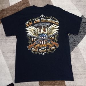 The 2nd Amendment Graphic Mens Black Short Sleeve T-Shirt Sz L